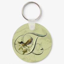 Songbird Initial E keychains