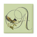 Songbird Initials A magnets