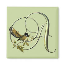 Songbird Initials A magnets
