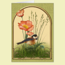 Songbird with Poppies cards
