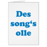 song's olle Bavarian saying Bavarian Bavaria Cards