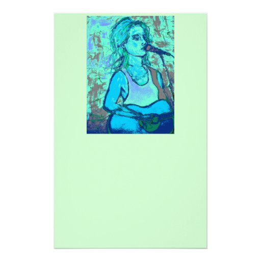 songstress screenprint look custom stationery