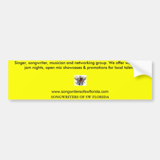 SONGWRITERS OF SW FLORIDA BUMPER STICKER