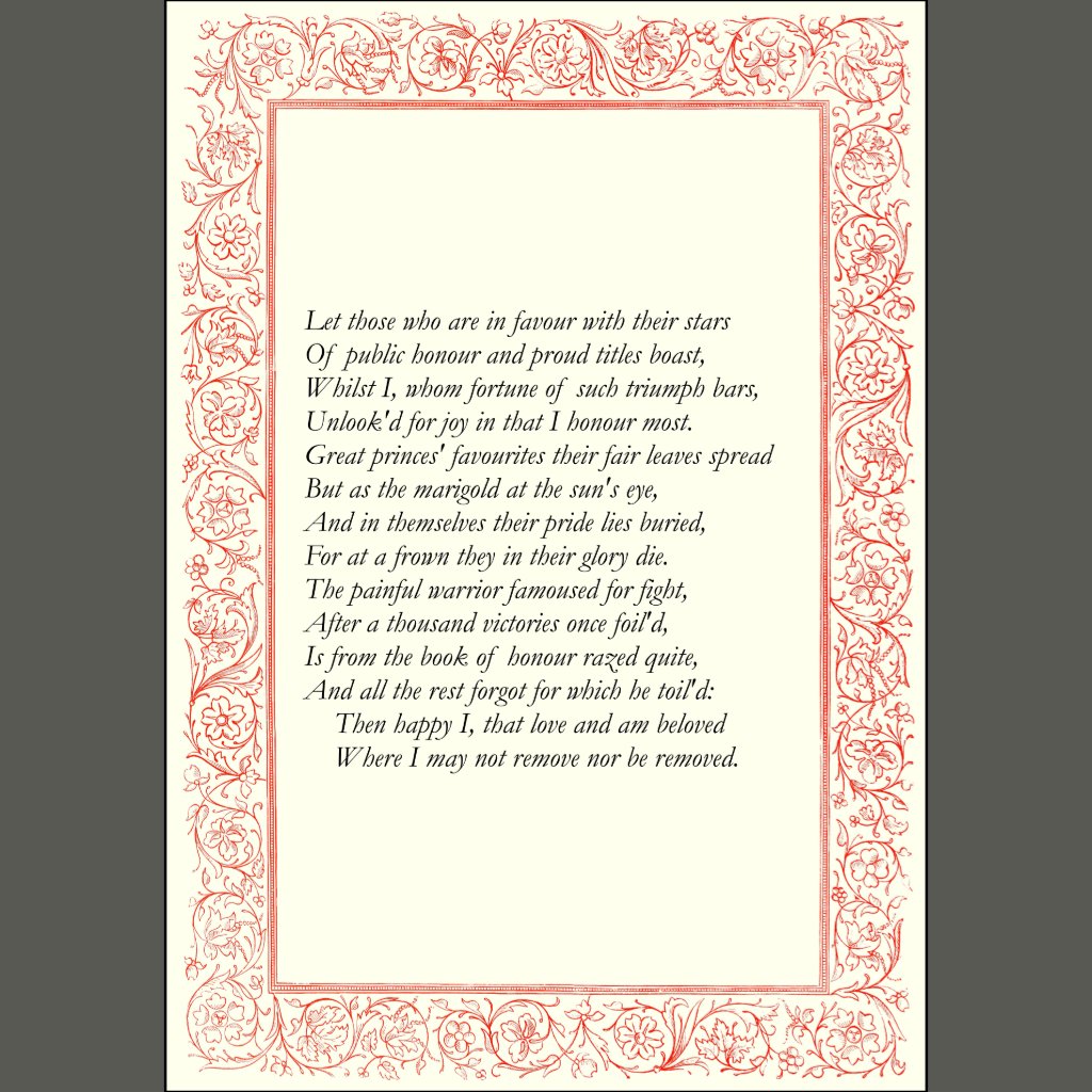 William Shakespeare sonnet xxv William Shakespeare sonnet xxv