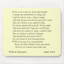 Sonnet # 30 by William Shakespeare Mousepad