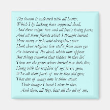 Sonnet # 31 by William Shakespeare Refrigerator Magnets