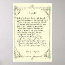 Sonnet # 40 by William Shakespeare Poster
