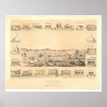 Sonora, CA. Panoramic Map 1854 (1647A) - Restored Print