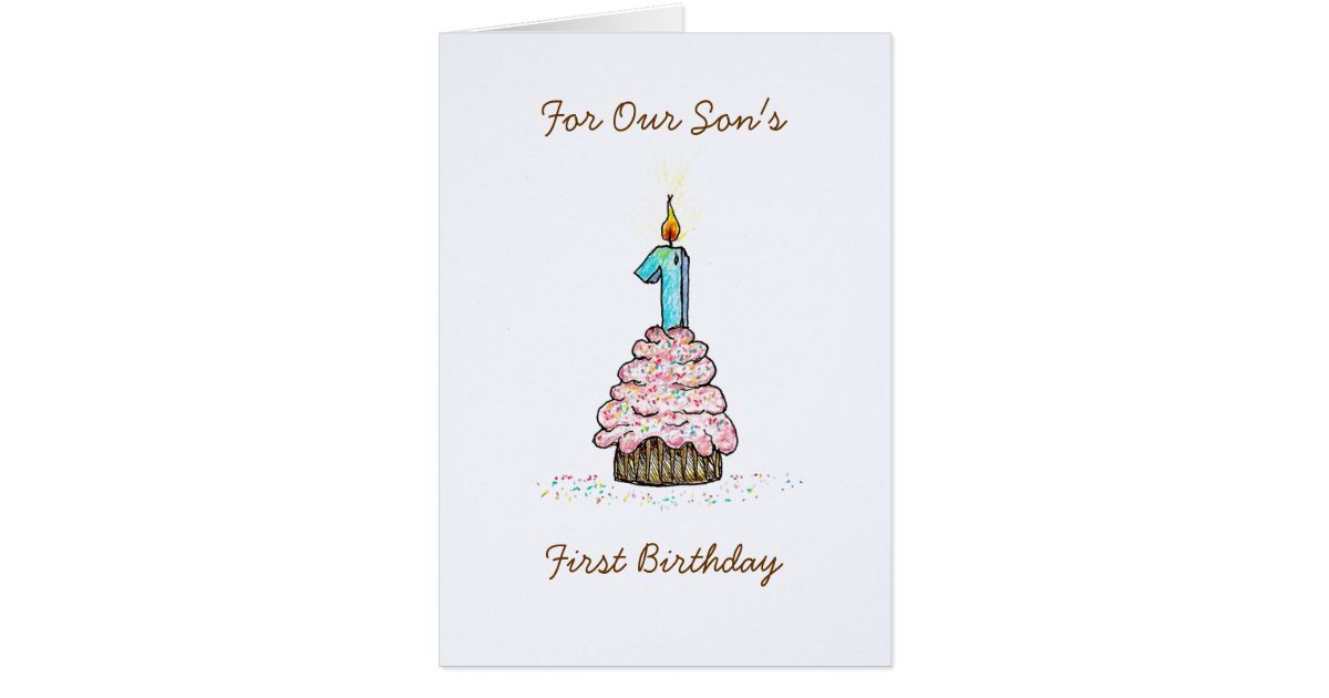 Son's First Birthday Card | Zazzle