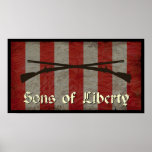 Sons of Liberty Flag with Two Muskets Poster