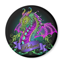 Sonya Believe Rainbow Dragon Magnet by mykajelina Sonya Believe Rainbow Dragon Magnet