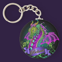 "Sonya" Rainbow Believe Dragon Art Keychain keychains