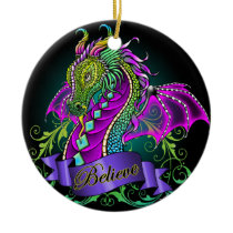 sonya, believe, dragon, rainbow, art, fairy, faerie, fantasy, myka, jelina, mika, faeries, nymphs, sprites, Ornament with custom graphic design
