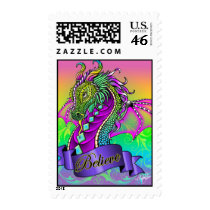 "Sonya" Rainbow Believe Dragon Art Postage Stamps stamps