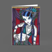 "Sonya" Tribal Fusion Belly Dancer Canvas Card by mykajelina "Sonya" Tribal Fusion Belly Dancer Canvas Card