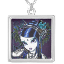 sonya, tribal, fusion, belly, dancer, fairy, tattoo, henna, gothic, faerie, art, fantasy, myka, jelina, big, eyed, dance, Necklace with custom graphic design