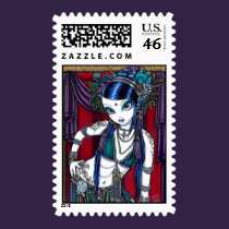 "Sonya" Tribal Fusion Belly Dancer Postage stamps