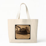 SOO Railroad Ferry Vintage Magic Lantern Sepia Tote Bags