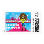 Soon to be famous, Justine stamps