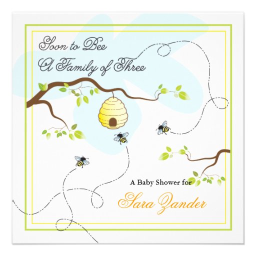 Soon to Bee Baby Shower Invitation (front side)