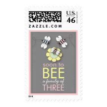 Soon to BEE Family of Three Bumblebee Baby Postage