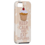 Soothing Peachy Damask KEEP CALM AND Eat Cupcakes iPhone 5 Cases