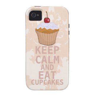 Soothing Peachy Damask KEEP CALM AND Eat Cupcakes Iphone 4/4s Covers