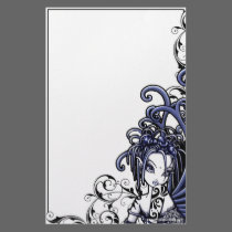 "Sophia" Blue Tattoo Fairy Art Stationery