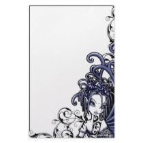 "Sophia" Blue Tattoo Fairy Art Stationery