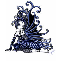"Sophia" Blue Tattoo Fairy Art Top t-shirts by mykajelina "Sophia" Blue Tattoo Fairy Art Top t-shirts