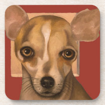 Sophia In Red cork coasters