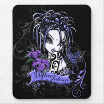 Sophia Purple Lilly Gothic Tattoo Faery Butterfly mousepads