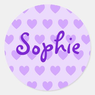 Sophie in Purple Round Sticker