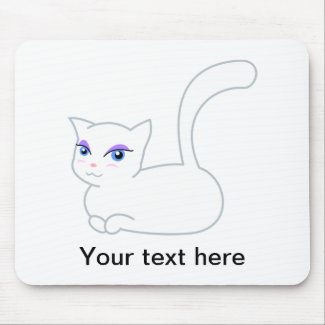 Sophie the Glamorous White Cat mousepad