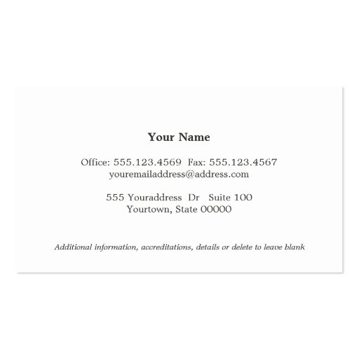 Sophisticated Attorney Off White Business Card (back side)