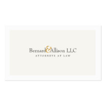 Sophisticated Attorney Off White Business Card