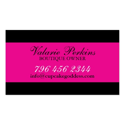 Sophisticated Bakery & Cupcake Business Card (back side)