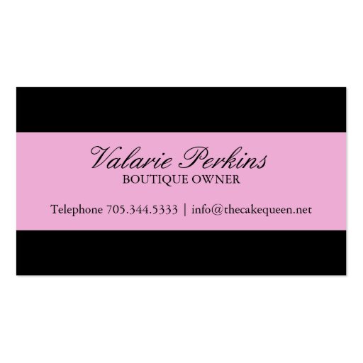 Sophisticated Bakery & Cupcake Business Card (back side)