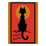Sophisticated Black Cat Halloween Cards