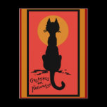 Sophisticated Black Cat Halloween Cards Postcards