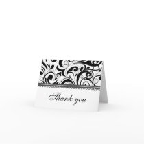Sophisticated Black Swirls Thank You Card