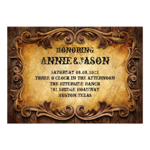 Sophisticated CowBoy Western Wedding  invitation