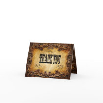 Sophisticated CowBoy Western Wedding ThankYou Card
