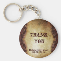 Sophisticated Elegant western vintage thankyou Keychains