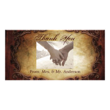 Sophisticated Elegant western vintage thankyou Photo Cards
