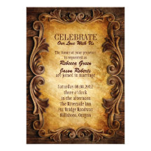 Sophisticated Elegant  western vintage wedding Announcement