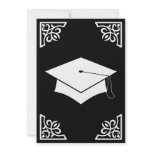 sophisticated graduation cap announcement invitations