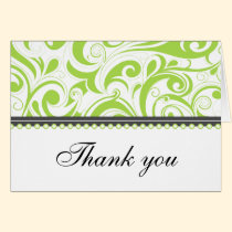 Sophisticated Lime Swirls Thank You Card cards