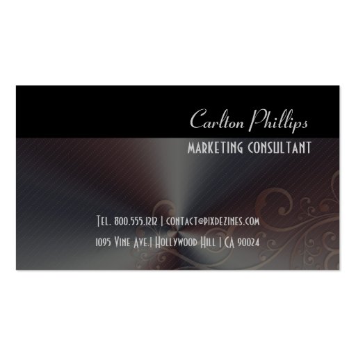 Sophisticated Marketing Consultant business cards (back side)