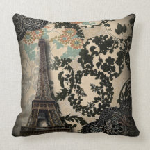 Sophisticated Paris Eiffel Tower Lace damask Pillows